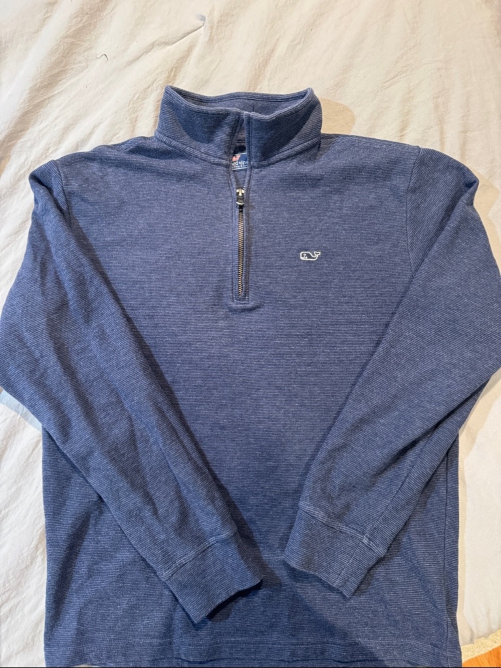 Vineyard Vines Men's Heather Navy Quarter-Zip Pullover